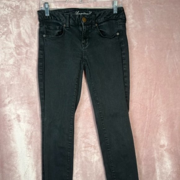 American Eagle Outfitters Denim - American Eagle Outfitters Womens Distressed Black Skinny Denim Jeans Size 4